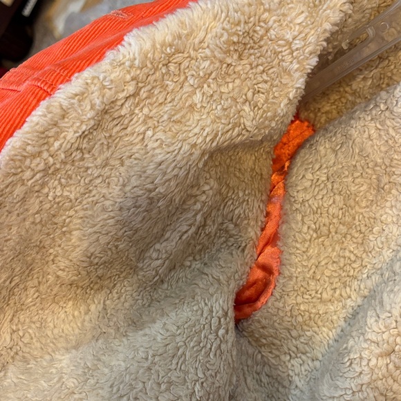 GAP Women's Vibrant Orange Courderoy Jacket, Sherpa lined - Picture 3 of 3